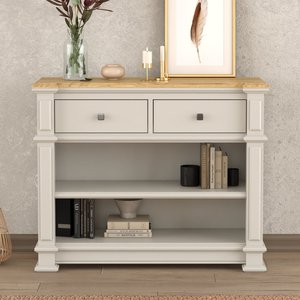 View Lawson oak and soft white painted console table View Lawson oak and soft white painted console table
