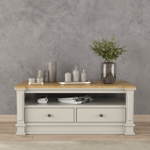 View Lawson oak and soft white painted coffee table View Lawson oak and soft white painted coffee table