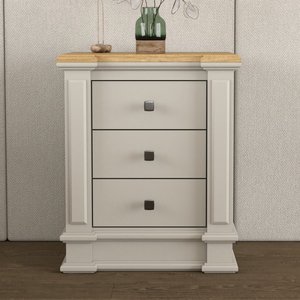 View Lawson oak and soft white painted 3 drawer bedside chest View Lawson oak and soft white painted 3 drawer bedside chest