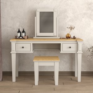 View Lawson oak and soft white painted dressing table set View Lawson oak and soft white painted dressing table set