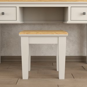 View Lawson oak and soft white painted dressing table stool View Lawson oak and soft white painted dressing table stool
