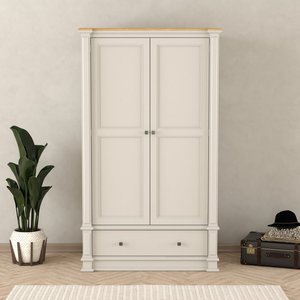 View Lawson oak and soft white painted double wardrobe View Lawson oak and soft white painted double wardrobe