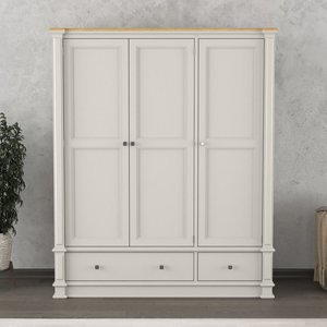 View Lawson oak and soft white painted triple wardrobe View Lawson oak and soft white painted triple wardrobe