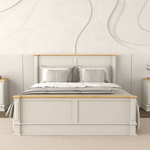 View Lawson oak and soft white painted kingsize bed View Lawson oak and soft white painted kingsize bed