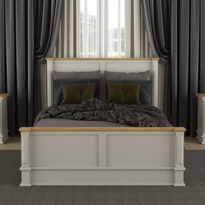 View Lawson oak and soft white painted double bed View Lawson oak and soft white painted double bed