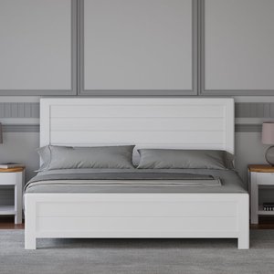 View Bradwell oak and signal white painted super king size bed View Bradwell oak and signal white painted super king size bed