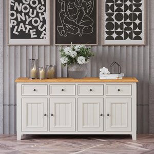 View Weymouth oak and soft white painted extra large sideboard View Weymouth oak and soft white painted extra large sideboard