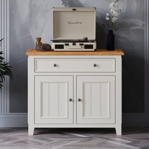 View Weymouth oak and soft white painted small sideboard View Weymouth oak and soft white painted small sideboard