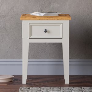 View Weymouth oak and soft white painted bedside table View Weymouth oak and soft white painted bedside table