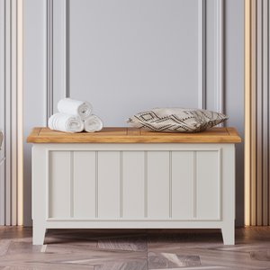 View Weymouth oak and soft white painted blanket box View Weymouth oak and soft white painted blanket box