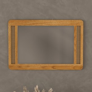 View Oak rattan wall mirror View Oak rattan wall mirror
