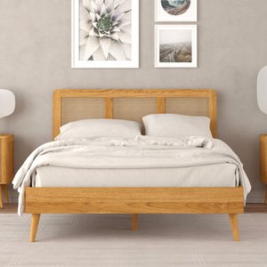 View Oak rattan double bed View Oak rattan double bed