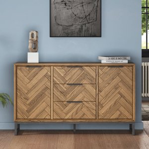 View Herringbone solid oak large sideboard View Herringbone solid oak large sideboard