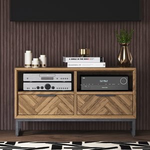 View Herringbone solid oak small tv cabinet View Herringbone solid oak small tv cabinet