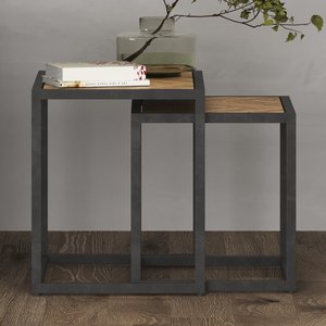 View Herringbone solid oak nest of tables View Herringbone solid oak nest of tables
