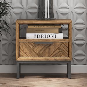 View Herringbone solid oak lamp table View Herringbone solid oak lamp table