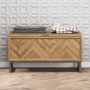 View Herringbone solid oak blanket box View Herringbone solid oak blanket box