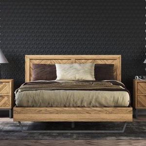 View Herringbone solid oak king size bed View Herringbone solid oak king size bed