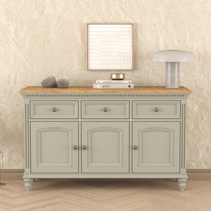 View Francis oak and soft green painted large sideboard View Francis oak and soft green painted large sideboard