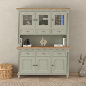 View Francis oak and soft green painted large dresser View Francis oak and soft green painted large dresser