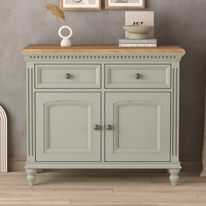 View Francis oak and soft green painted small sideboard View Francis oak and soft green painted small sideboard