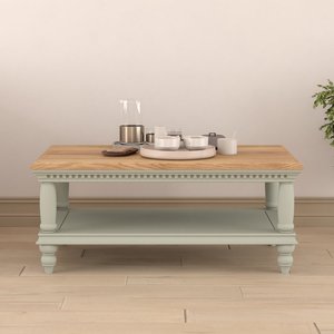 View Francis oak and soft green painted petite coffee table View Francis oak and soft green painted petite coffee table