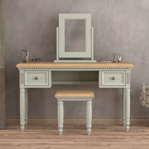 View Francis oak and soft green painted dressing table set View Francis oak and soft green painted dressing table set