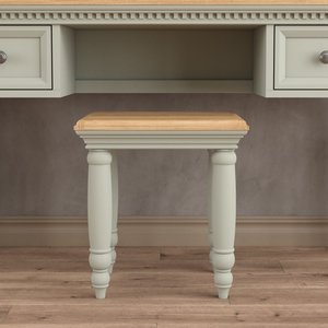 View Francis oak and soft green painted dressing table stool View Francis oak and soft green painted dressing table stool