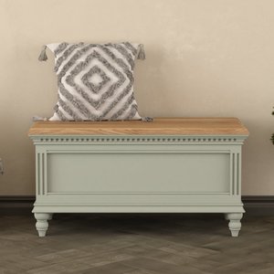 View Francis oak and soft green painted blanket box View Francis oak and soft green painted blanket box