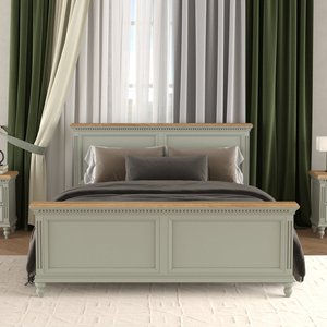 View Francis oak and soft green painted super king bed View Francis oak and soft green painted super king bed