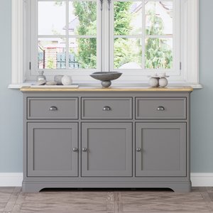 View Felton oak and light grey painted large sideboard View Felton oak and light grey painted large sideboard