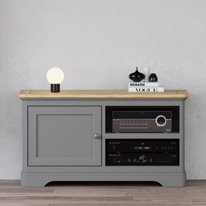 View Felton oak and light grey painted small tv cabinet View Felton oak and light grey painted small tv cabinet