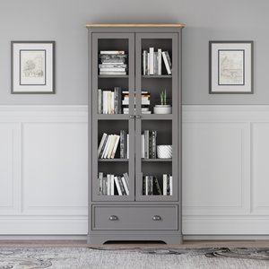 View Felton oak and light grey painted glazed display cabinet View Felton oak and light grey painted glazed display cabinet
