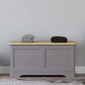 View Felton oak and light grey painted blanket box View Felton oak and light grey painted blanket box