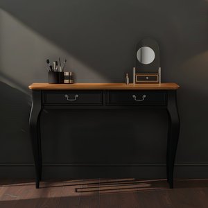 View Chateau noir oak and black painted dressing table View Chateau noir oak and black painted dressing table