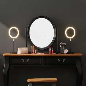 View Chateau noir black painted dressing table mirror View Chateau noir black painted dressing table mirror