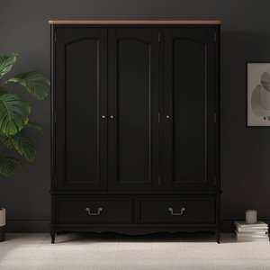 View Chateau noir oak and black painted triple wardrobe View Chateau noir oak and black painted triple wardrobe