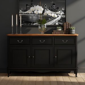 View Chateau noir oak and black painted large sideboard View Chateau noir oak and black painted large sideboard