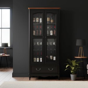 View Chateau noir oak and black painted display cabinet View Chateau noir oak and black painted display cabinet