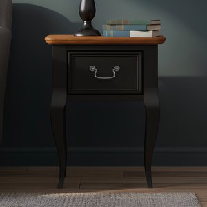 View Chateau noir oak and black painted lamp table View Chateau noir oak and black painted lamp table