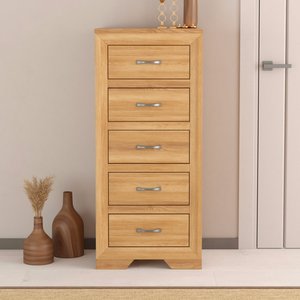 View Tilt 100 solid oak 5 drawer tallboy View Tilt 100 solid oak 5 drawer tallboy