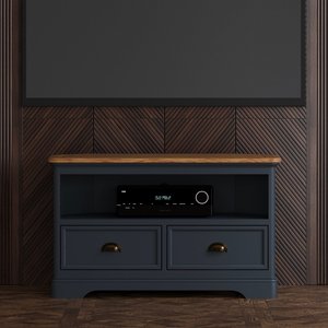 View Bridstow oak and blue painted corner tv cabinet View Bridstow oak and blue painted corner tv cabinet