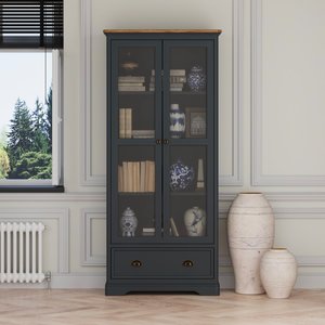 View Bridstow oak and blue painted glazed display cabinet View Bridstow oak and blue painted glazed display cabinet