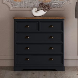 View Bridstow oak and blue painted 2 over 3 chest of drawers View Bridstow oak and blue painted 2 over 3 chest of drawers