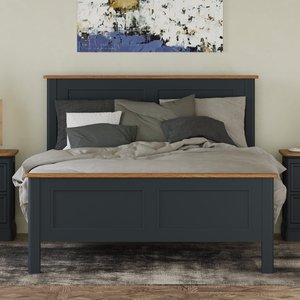 View Bridstow oak and blue painted double bed View Bridstow oak and blue painted double bed