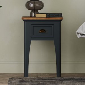 View Bridstow oak and blue painted 1 drawer bedside table View Bridstow oak and blue painted 1 drawer bedside table