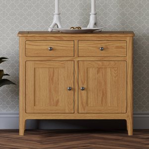 View Small solid oak sideboard - compact storage View Small solid oak sideboard - compact storage