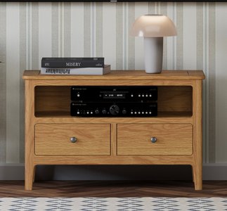 View Small solid oak tv cabinet & media unit View Small solid oak tv cabinet & media unit
