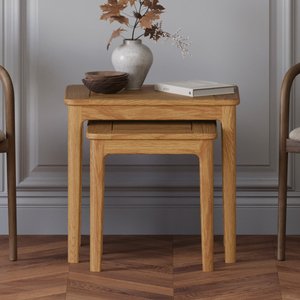 View Solid oak nest of tables - set of 2 View Solid oak nest of tables - set of 2