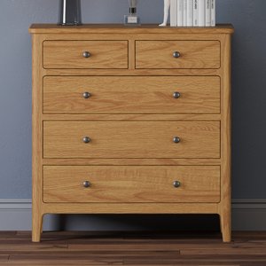 View Solid oak 2 over 3 chest of drawers - 5 drawer View Solid oak 2 over 3 chest of drawers - 5 drawer